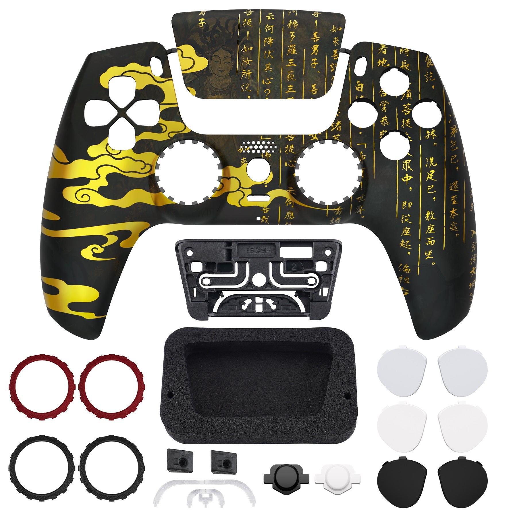 eXtremeRate LUNA Redesigned Replacement Front Shell with Touchpad Compatible with PS5 Controller BDM-010/020/030/040/050 - Eastern Myth eXtremeRate