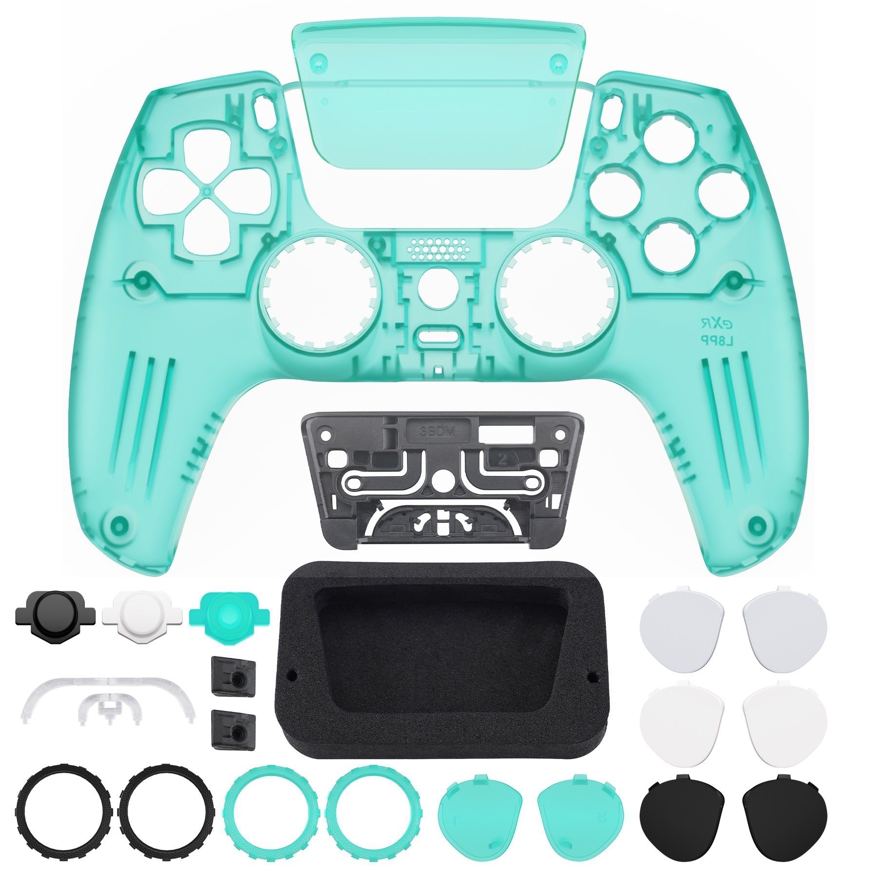 eXtremeRate LUNA Redesigned Replacement Front Shell with Touchpad Compatible with PS5 Controller BDM-010/020/030/040/050 - Emerald Green eXtremeRate