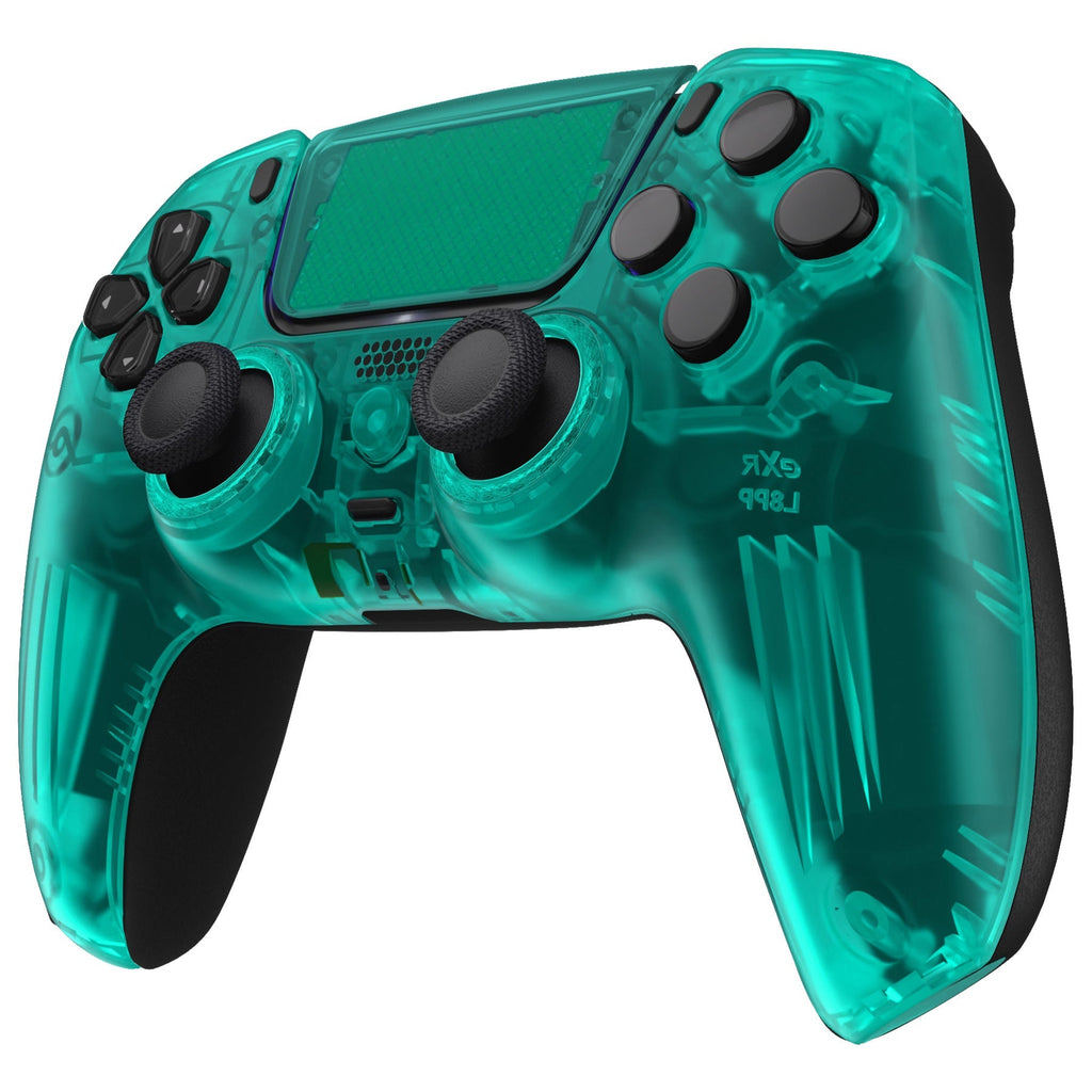eXtremeRate LUNA Redesigned Replacement Front Shell with Touchpad Compatible with PS5 Controller BDM-010/020/030/040/050 - Emerald Green eXtremeRate