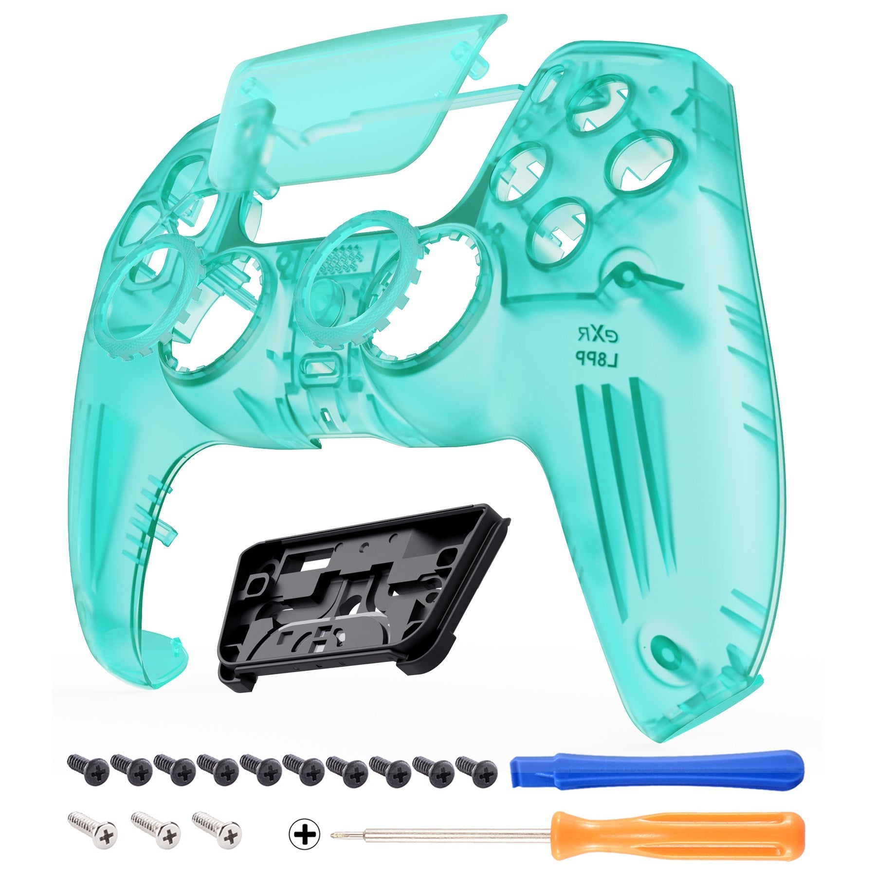 eXtremeRate LUNA Redesigned Replacement Front Shell with Touchpad Compatible with PS5 Controller BDM-010/020/030/040/050 - Emerald Green eXtremeRate