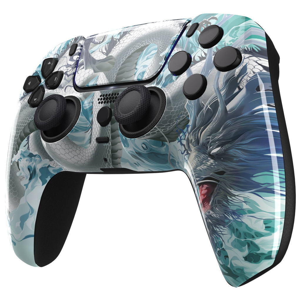 eXtremeRate LUNA Redesigned Replacement Front Shell with Touchpad Compatible with PS5 Controller BDM-010/020/030/040/050 - Jade Dragon - Cloud Dominator eXtremeRate