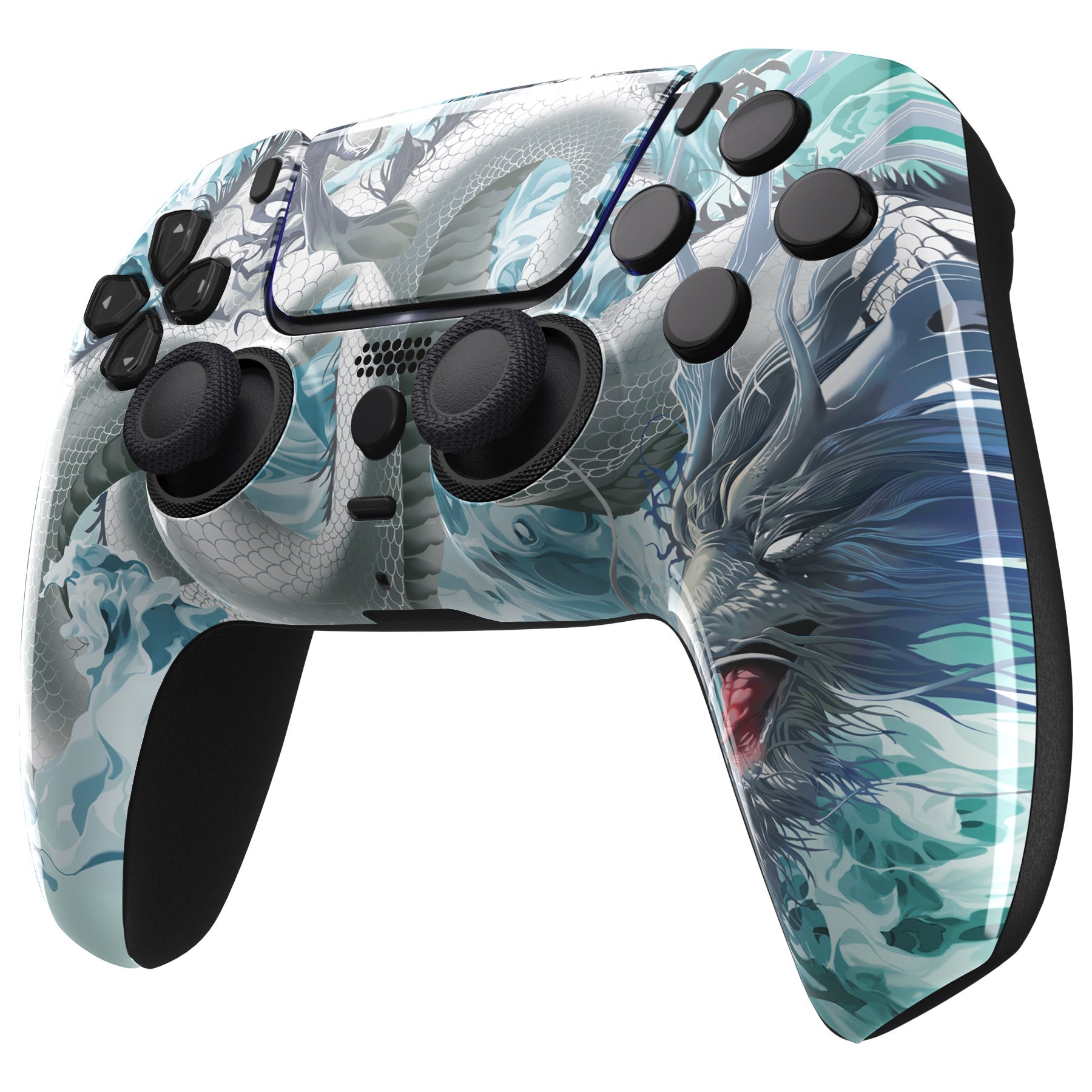 eXtremeRate LUNA Redesigned Replacement Front Shell with Touchpad Compatible with PS5 Controller BDM-010/020/030/040/050 - Jade Dragon - Cloud Dominator eXtremeRate