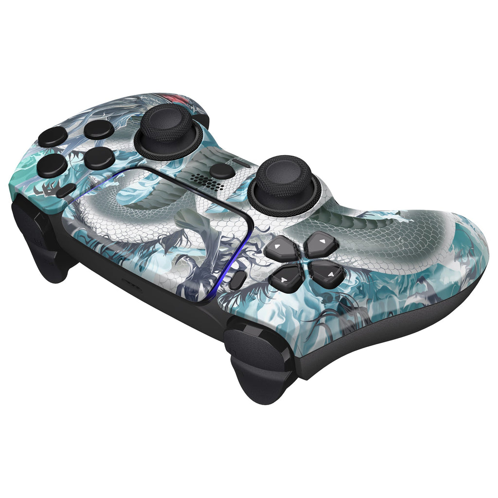 eXtremeRate LUNA Redesigned Replacement Front Shell with Touchpad Compatible with PS5 Controller BDM-010/020/030/040/050 - Jade Dragon - Cloud Dominator eXtremeRate