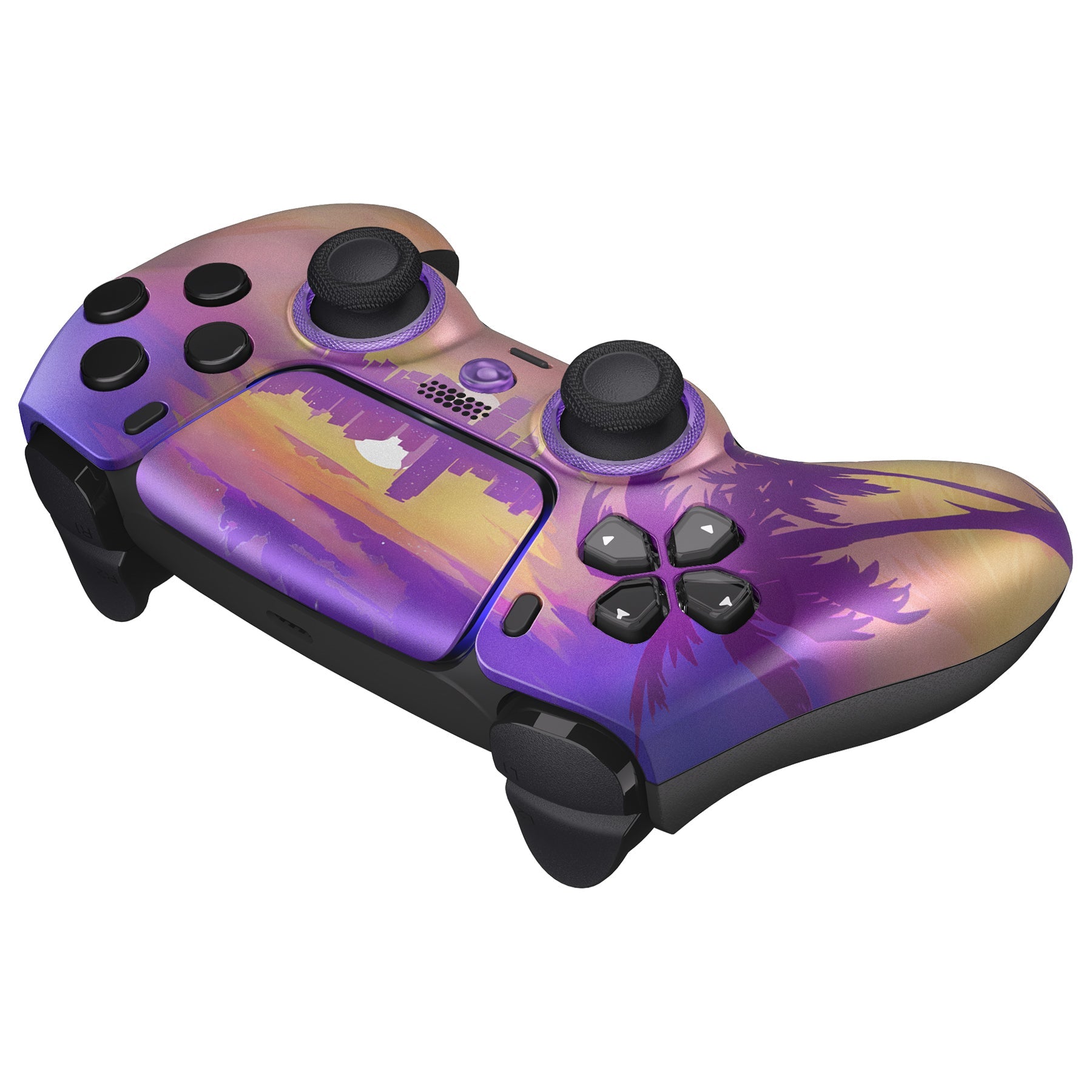 eXtremeRate LUNA Redesigned Replacement Front Shell with Touchpad Compatible with PS5 Controller BDM-010/020/030/040/050/060 - Neon Miami eXtremeRate