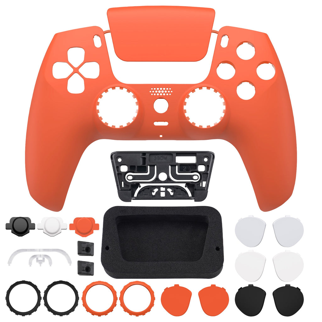 eXtremeRate LUNA Redesigned Replacement Front Shell with Touchpad Compatible with PS5 Controller BDM-010/020/030/040/050 - Orange eXtremeRate