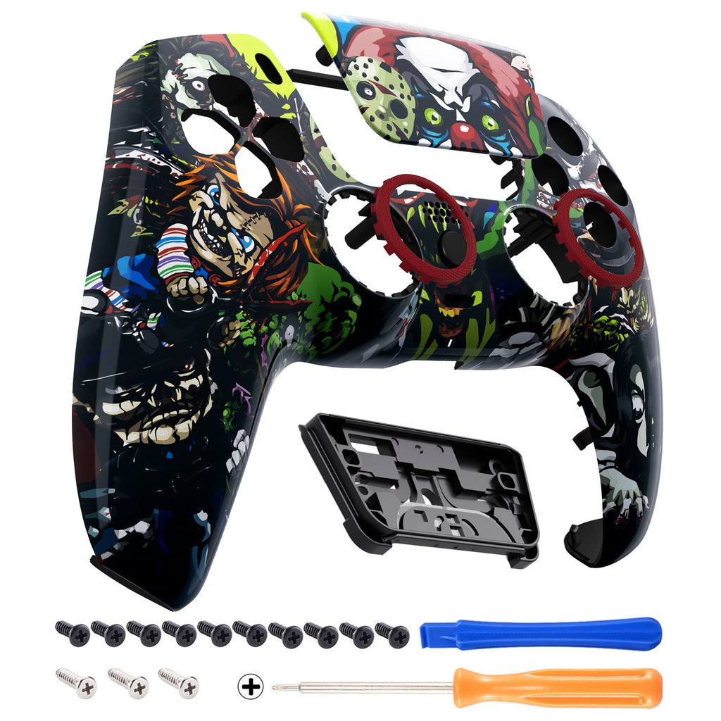 eXtremeRate LUNA Redesigned Replacement Front Shell with Touchpad Compatible with PS5 Controller BDM-010/020/030/040/050/060 - Scary Party eXtremeRate