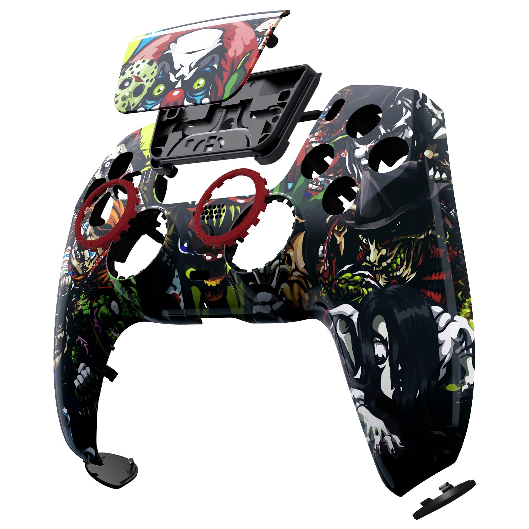 eXtremeRate LUNA Redesigned Replacement Front Shell with Touchpad Compatible with PS5 Controller BDM-010/020/030/040/050/060 - Scary Party eXtremeRate