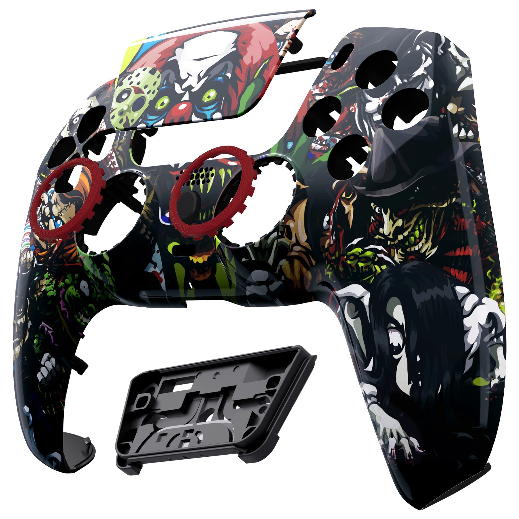 eXtremeRate LUNA Redesigned Replacement Front Shell with Touchpad Compatible with PS5 Controller BDM-010/020/030/040/050/060 - Scary Party eXtremeRate