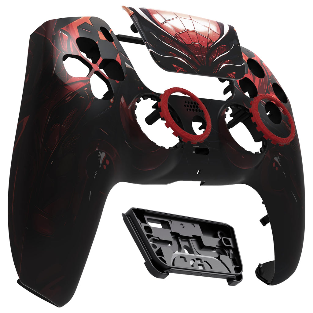 eXtremeRate LUNA Redesigned Replacement Front Shell with Touchpad Compatible with PS5 Controller BDM-010/020/030/040/050 - Spider Armor eXtremeRate