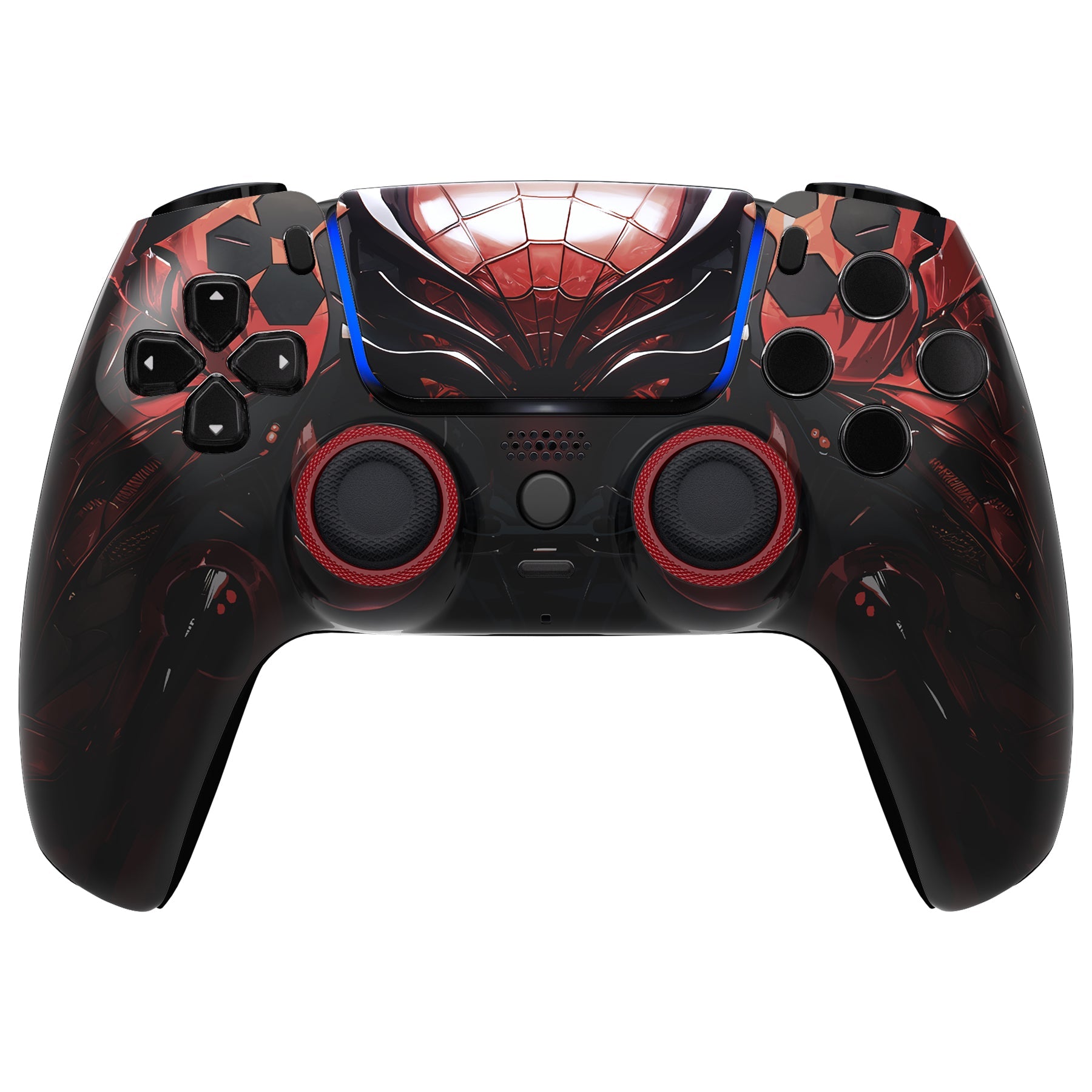 eXtremeRate LUNA Redesigned Replacement Front Shell with Touchpad Compatible with PS5 Controller BDM-010/020/030/040/050 - Spider Armor eXtremeRate