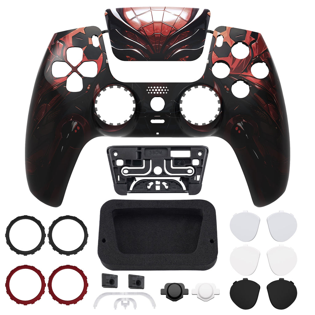 eXtremeRate LUNA Redesigned Replacement Front Shell with Touchpad Compatible with PS5 Controller BDM-010/020/030/040/050 - Spider Armor eXtremeRate