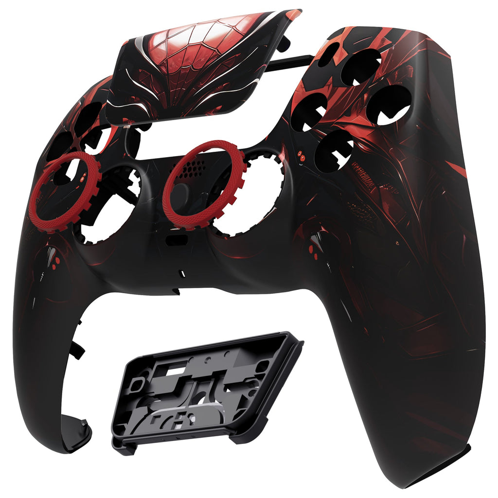 eXtremeRate LUNA Redesigned Replacement Front Shell with Touchpad Compatible with PS5 Controller BDM-010/020/030/040/050 - Spider Armor eXtremeRate