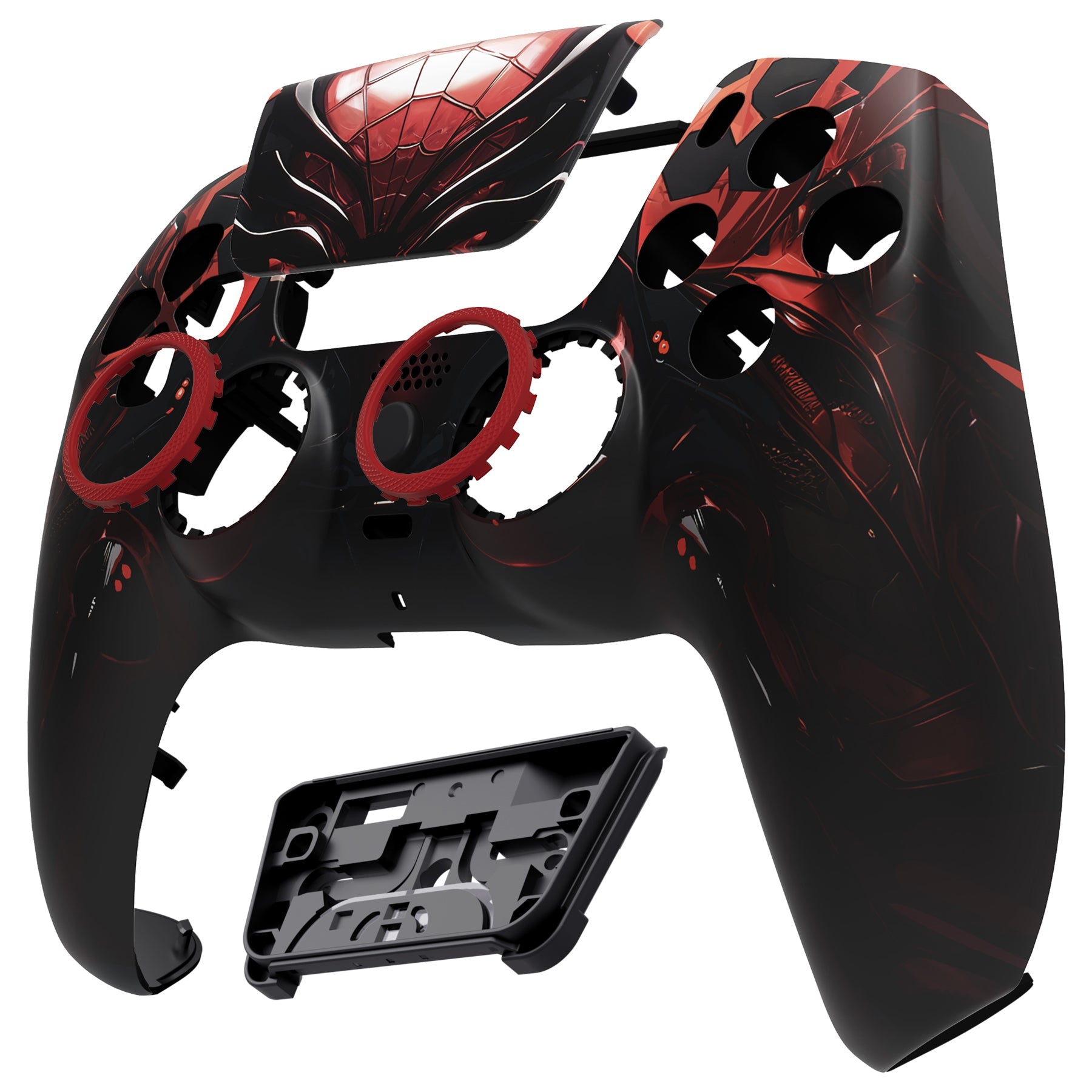 eXtremeRate LUNA Redesigned Replacement Front Shell with Touchpad Compatible with PS5 Controller BDM-010/020/030/040/050 - Spider Armor eXtremeRate