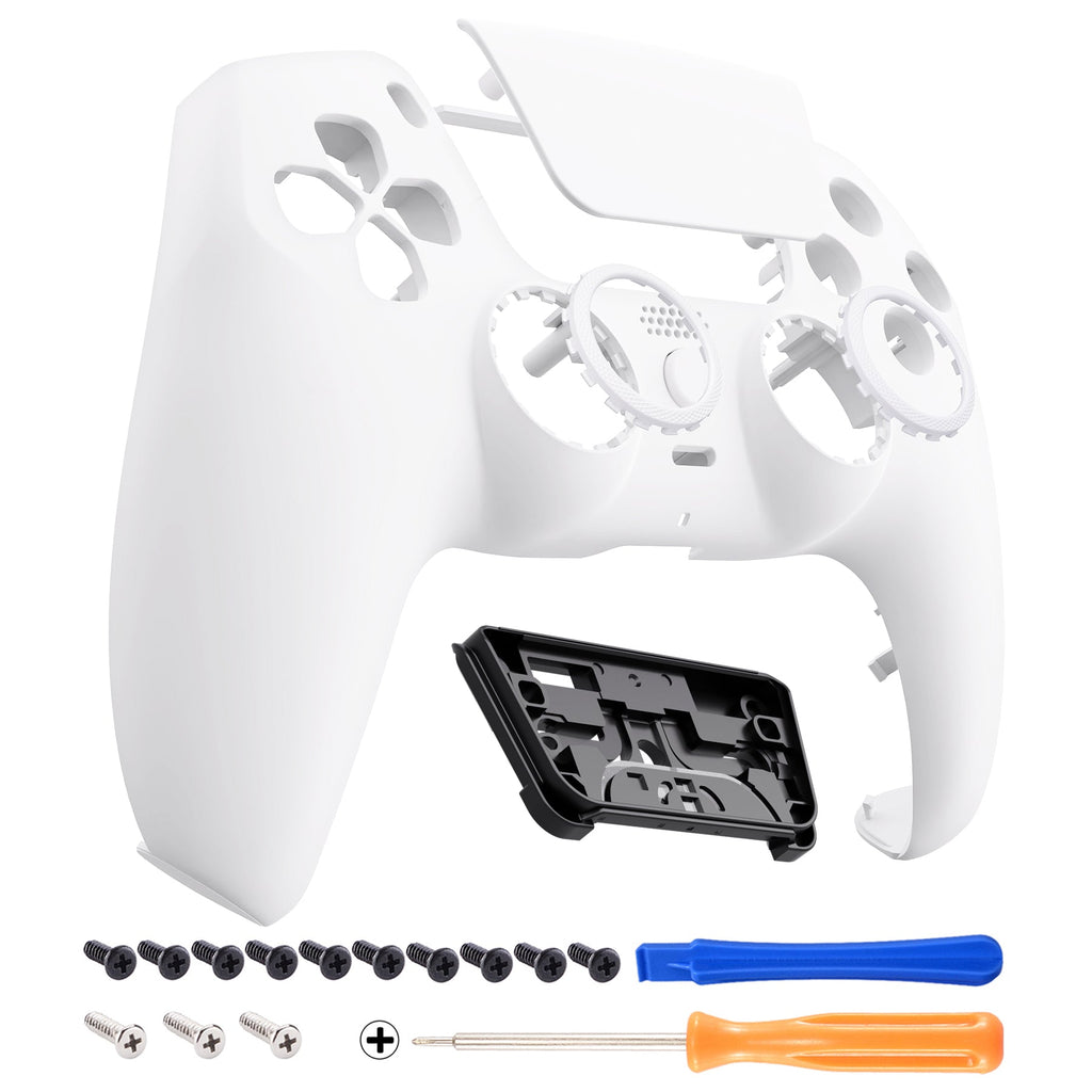 eXtremeRate LUNA Redesigned Replacement Front Shell with Touchpad Compatible with PS5 Controller BDM-010/020/030/040/050/060 - White eXtremeRate