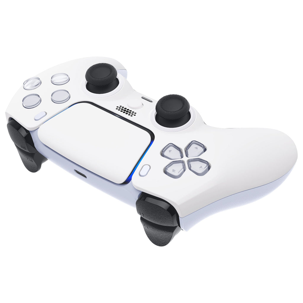eXtremeRate LUNA Redesigned Replacement Front Shell with Touchpad Compatible with PS5 Controller BDM-010/020/030/040/050/060 - White eXtremeRate