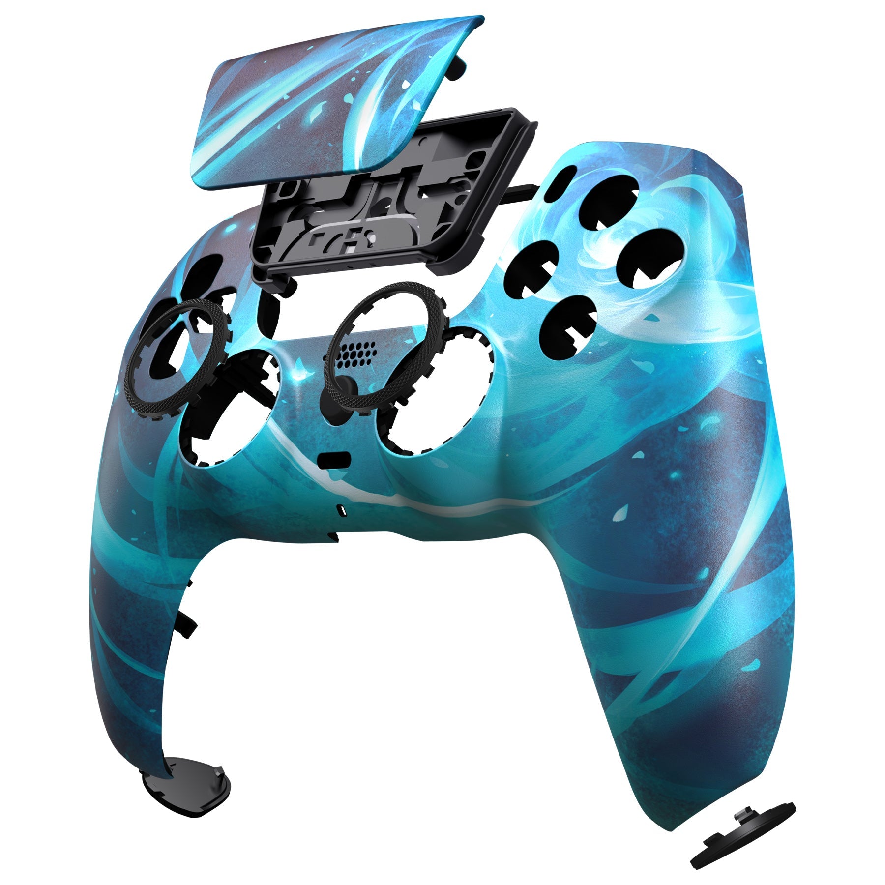 eXtremeRate LUNA Redesigned Replacement Front Shell with Touchpad Compatible with PS5 Controller BDM-010/020/030/040/050 - Aero Slash Magic eXtremeRate