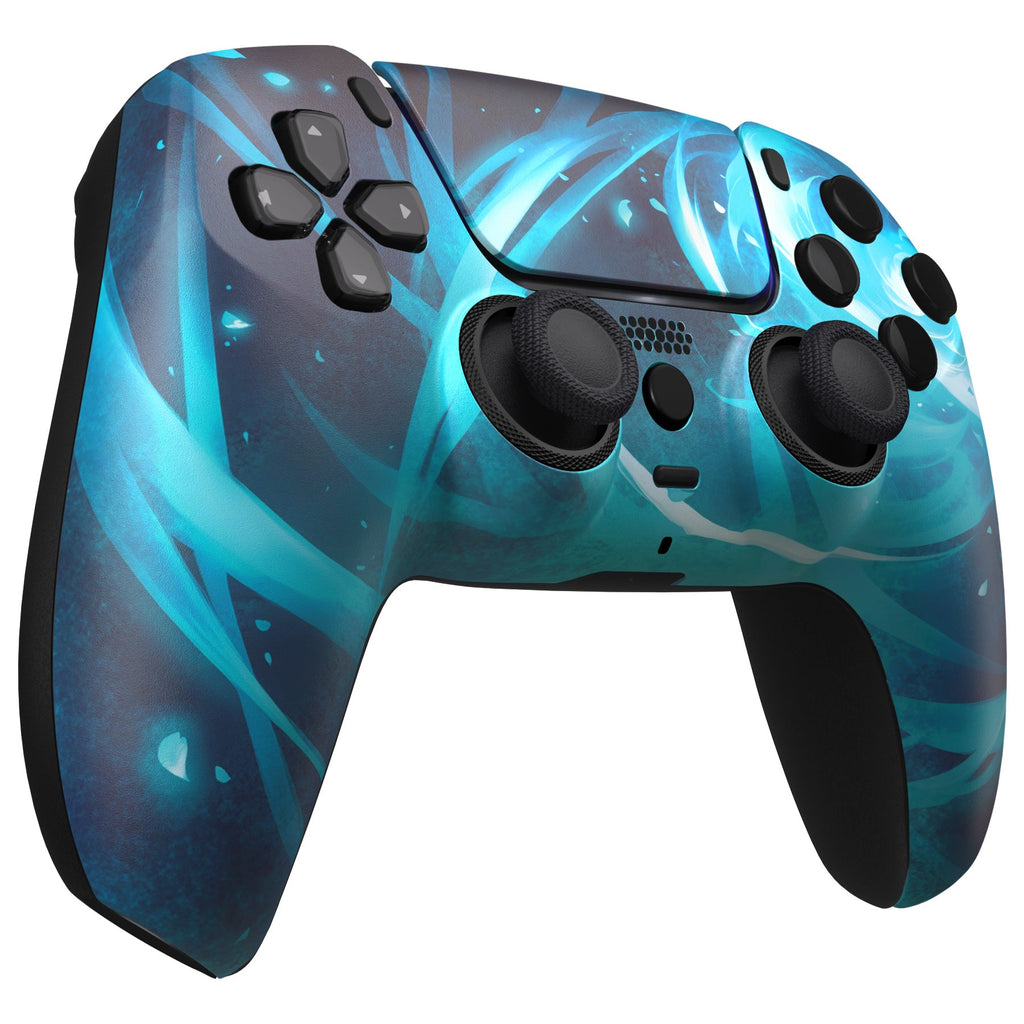 eXtremeRate LUNA Redesigned Replacement Front Shell with Touchpad Compatible with PS5 Controller BDM-010/020/030/040/050 - Aero Slash Magic eXtremeRate