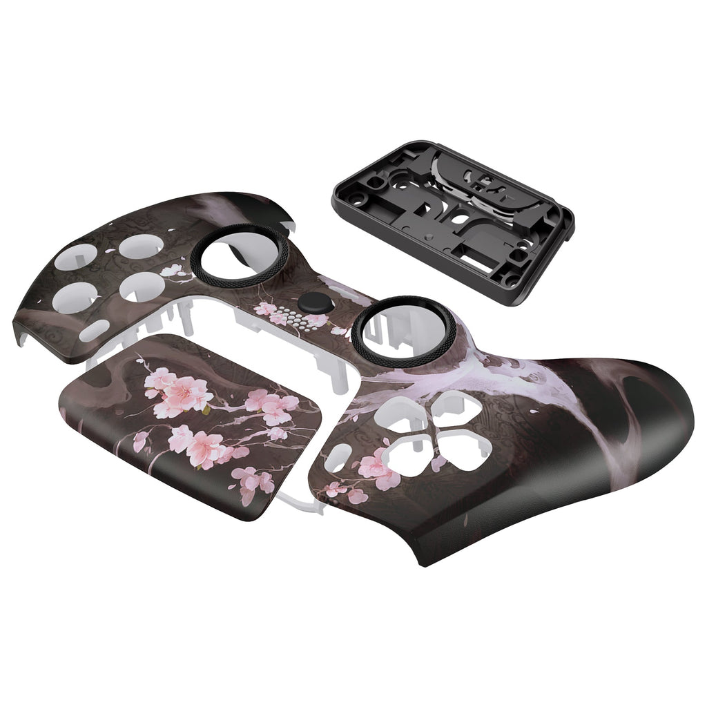 eXtremeRate LUNA Redesigned Replacement Front Shell with Touchpad Compatible with PS5 Controller BDM-010/020/030/040/050/060 - Blossom In The Darkness eXtremeRate