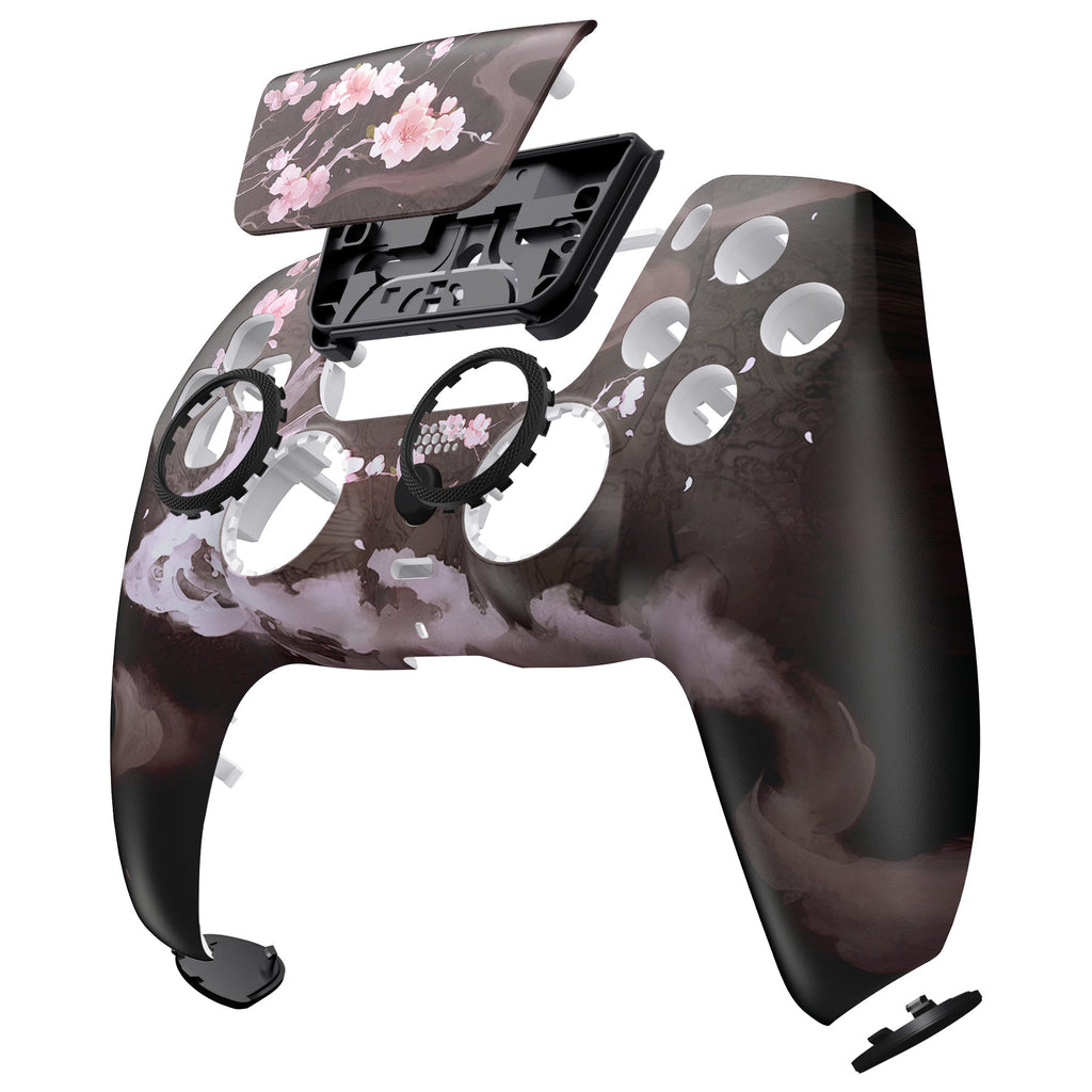 eXtremeRate LUNA Redesigned Replacement Front Shell with Touchpad Compatible with PS5 Controller BDM-010/020/030/040/050/060 - Blossom In The Darkness eXtremeRate