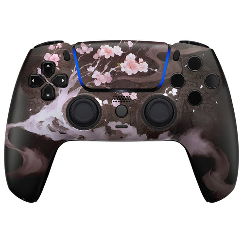 eXtremeRate LUNA Redesigned Replacement Front Shell with Touchpad Compatible with PS5 Controller BDM-010/020/030/040/050/060 - Blossom In The Darkness eXtremeRate