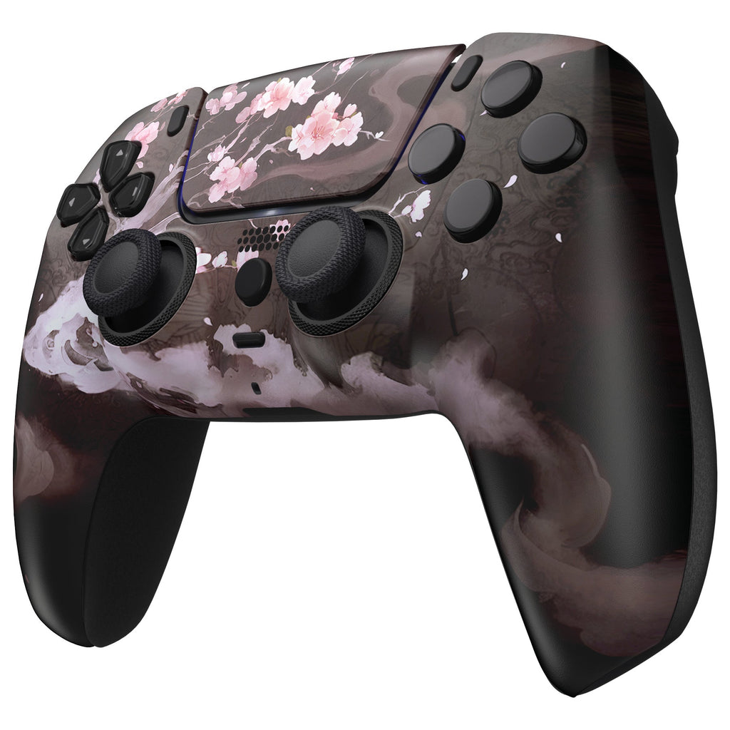 eXtremeRate LUNA Redesigned Replacement Front Shell with Touchpad Compatible with PS5 Controller BDM-010/020/030/040/050/060 - Blossom In The Darkness eXtremeRate
