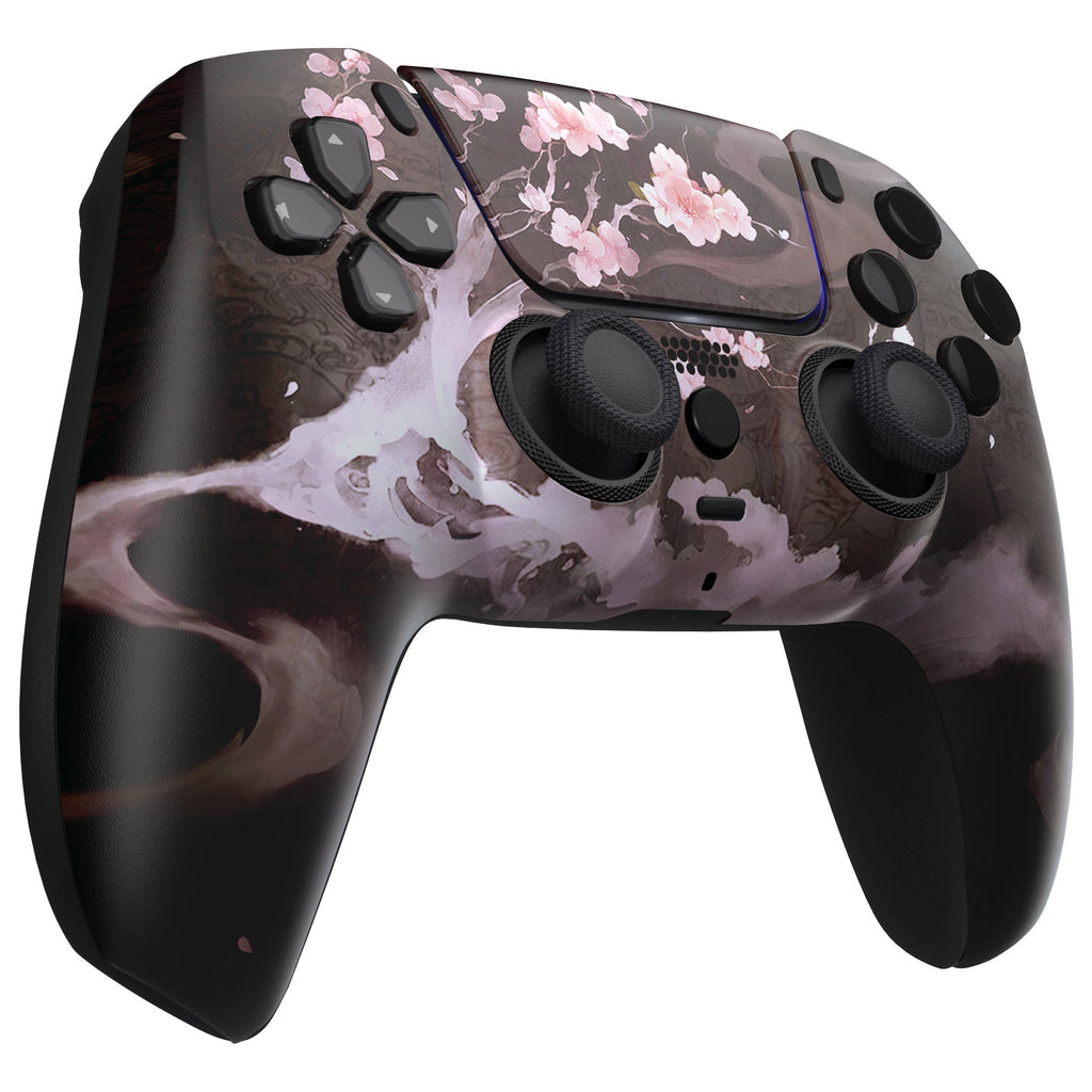 eXtremeRate LUNA Redesigned Replacement Front Shell with Touchpad Compatible with PS5 Controller BDM-010/020/030/040/050/060 - Blossom In The Darkness eXtremeRate