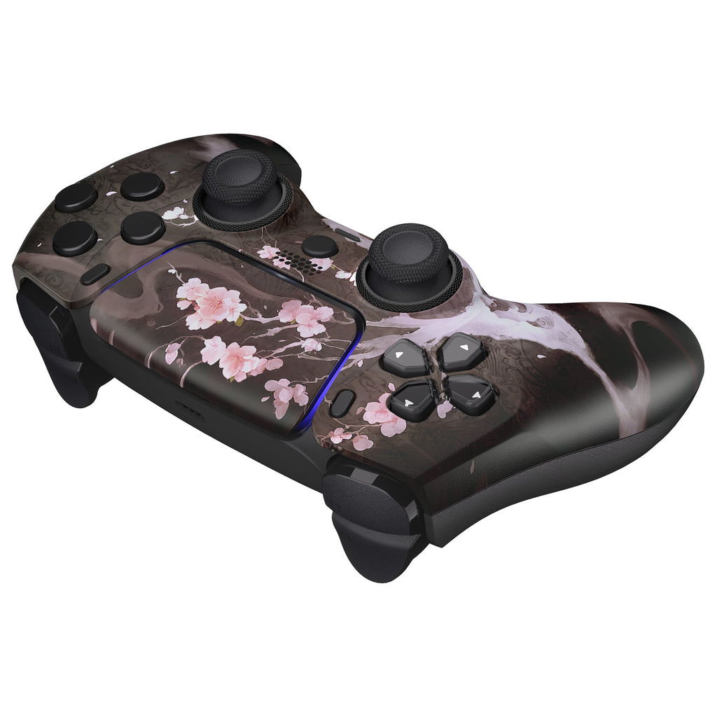 eXtremeRate LUNA Redesigned Replacement Front Shell with Touchpad Compatible with PS5 Controller BDM-010/020/030/040/050/060 - Blossom In The Darkness eXtremeRate