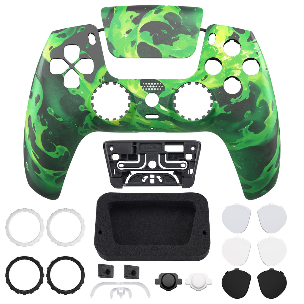 eXtremeRate LUNA Redesigned Replacement Front Shell with Touchpad Compatible with PS5 Controller BDM-010/020/030/040/050/060 - Corrosion Magic eXtremeRate