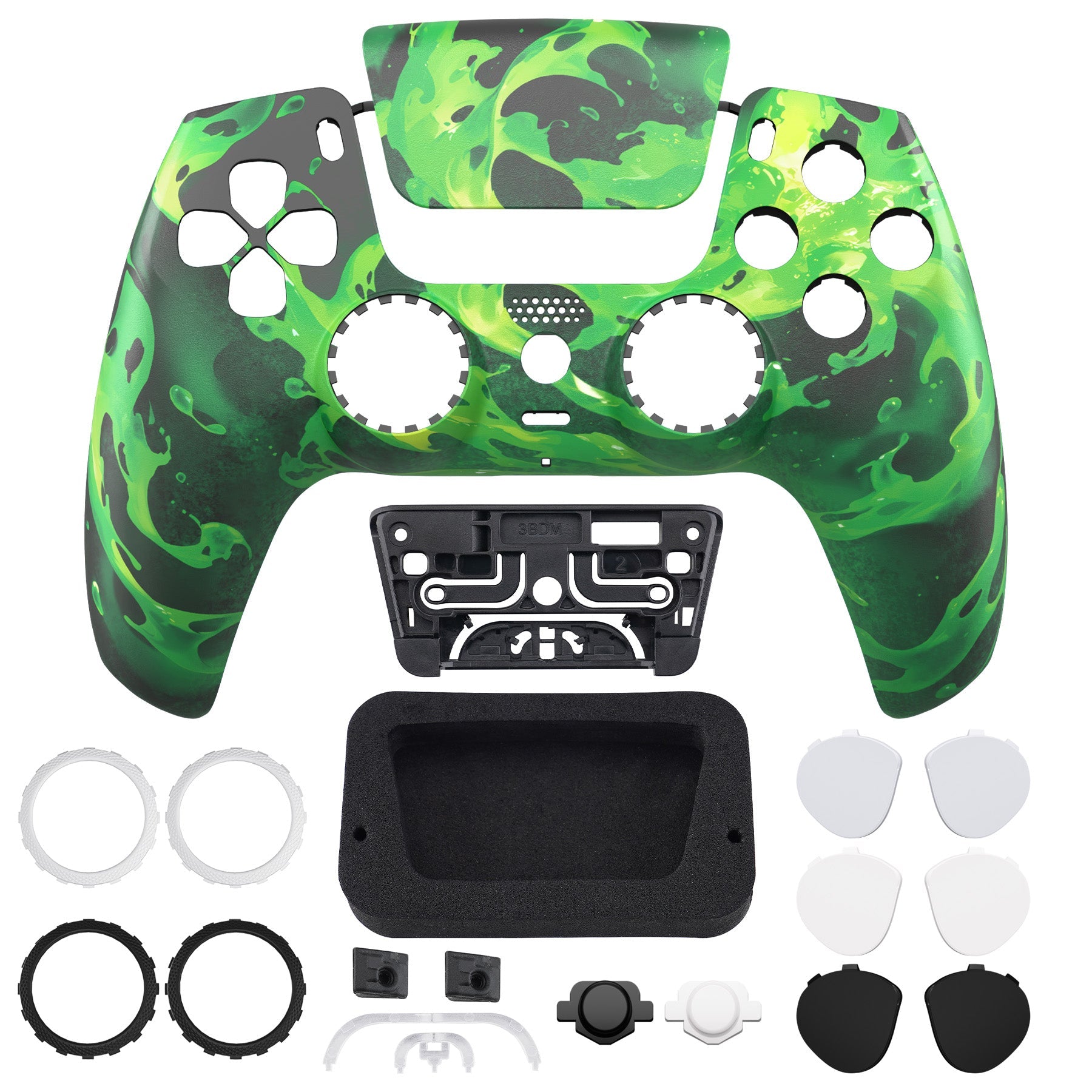 eXtremeRate LUNA Redesigned Replacement Front Shell with Touchpad Compatible with PS5 Controller BDM-010/020/030/040/050/060 - Corrosion Magic eXtremeRate