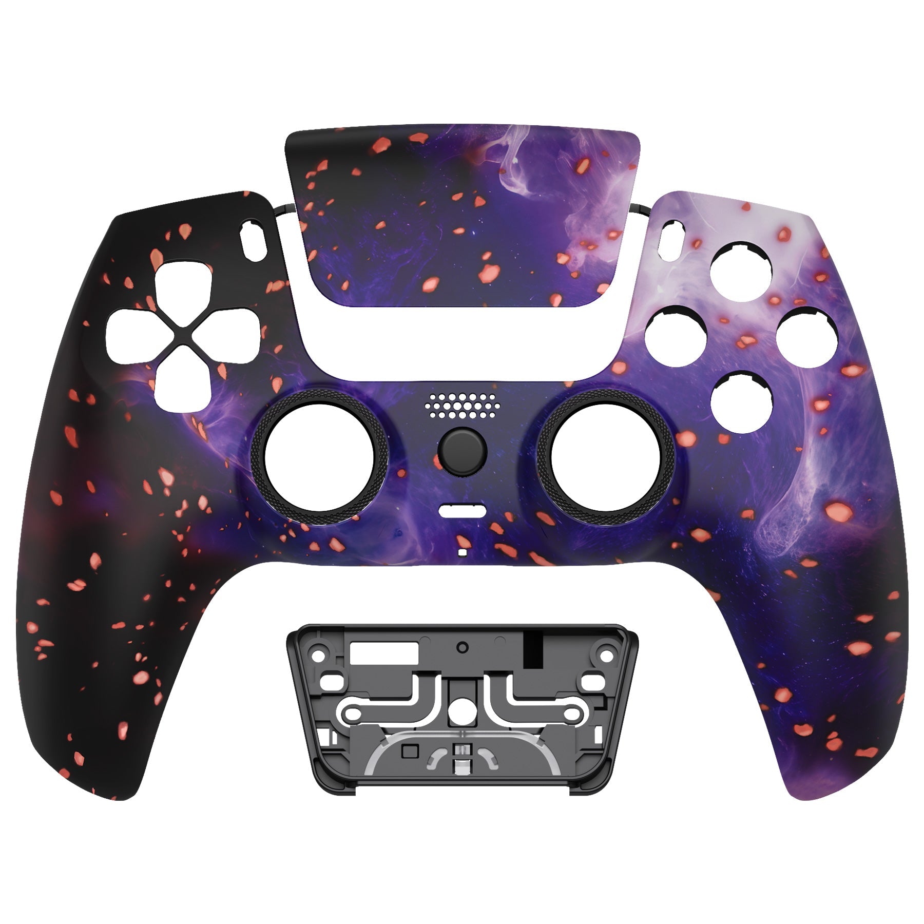 eXtremeRate LUNA Redesigned Replacement Front Shell with Touchpad Compatible with PS5 Controller BDM-010/020/030/040/050 - Glow in Dark - Cosmic Camo eXtremeRate
