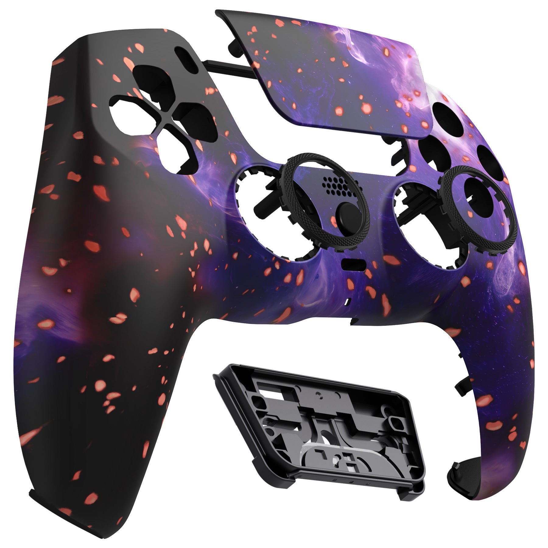 eXtremeRate LUNA Redesigned Replacement Front Shell with Touchpad Compatible with PS5 Controller BDM-010/020/030/040/050 - Glow in Dark - Cosmic Camo eXtremeRate