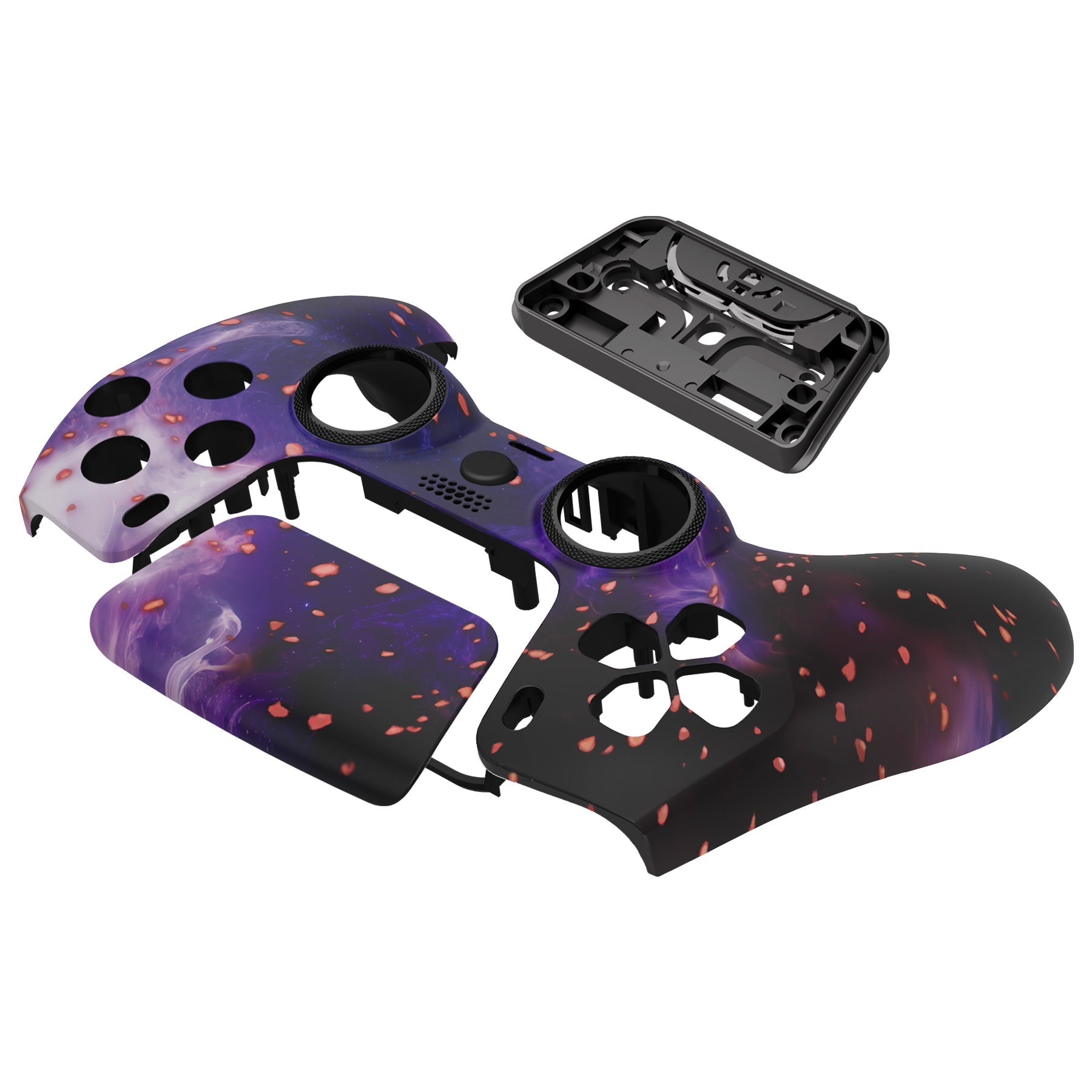 eXtremeRate LUNA Redesigned Replacement Front Shell with Touchpad Compatible with PS5 Controller BDM-010/020/030/040/050 - Glow in Dark - Cosmic Camo eXtremeRate