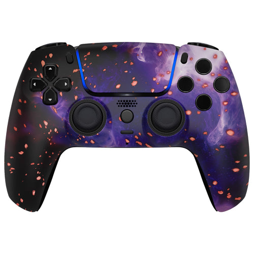 eXtremeRate LUNA Redesigned Replacement Front Shell with Touchpad Compatible with PS5 Controller BDM-010/020/030/040/050 - Glow in Dark - Cosmic Camo eXtremeRate