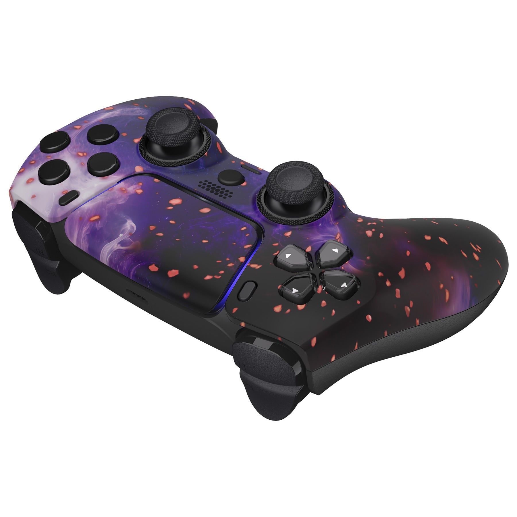 eXtremeRate LUNA Redesigned Replacement Front Shell with Touchpad Compatible with PS5 Controller BDM-010/020/030/040/050 - Glow in Dark - Cosmic Camo eXtremeRate