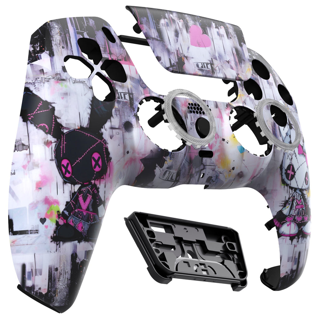 eXtremeRate LUNA Redesigned Replacement Front Shell with Touchpad Compatible with PS5 Controller BDM-010/020/030/040/050/060 - Lovely Punky Bunny eXtremeRate