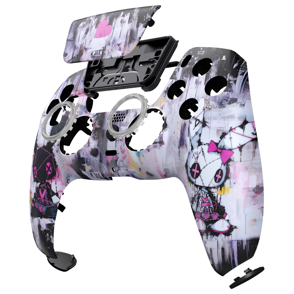 eXtremeRate LUNA Redesigned Replacement Front Shell with Touchpad Compatible with PS5 Controller BDM-010/020/030/040/050/060 - Lovely Punky Bunny eXtremeRate