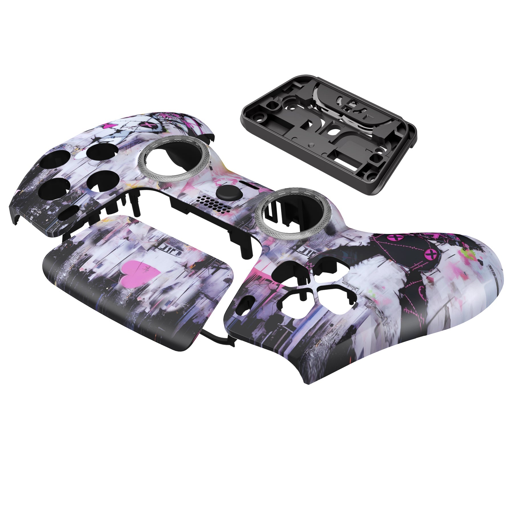 eXtremeRate LUNA Redesigned Replacement Front Shell with Touchpad Compatible with PS5 Controller BDM-010/020/030/040/050/060 - Lovely Punky Bunny eXtremeRate