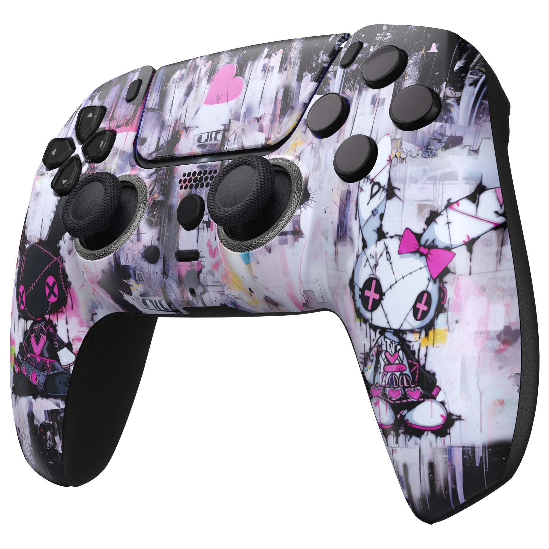 eXtremeRate LUNA Redesigned Replacement Front Shell with Touchpad Compatible with PS5 Controller BDM-010/020/030/040/050/060 - Lovely Punky Bunny eXtremeRate