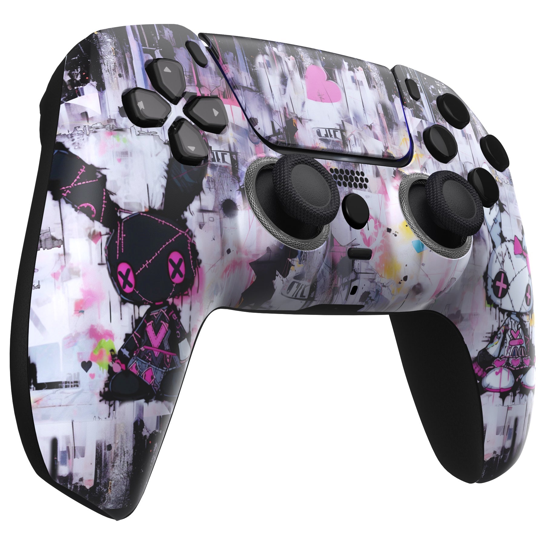 eXtremeRate LUNA Redesigned Replacement Front Shell with Touchpad Compatible with PS5 Controller BDM-010/020/030/040/050/060 - Lovely Punky Bunny eXtremeRate