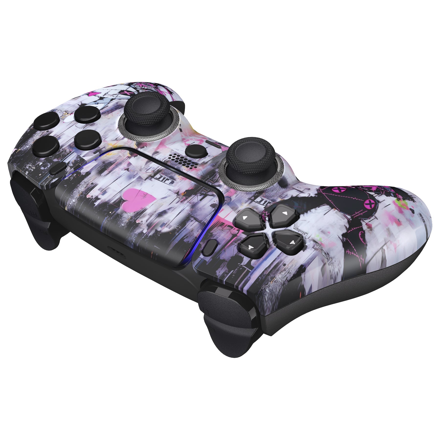 eXtremeRate LUNA Redesigned Replacement Front Shell with Touchpad Compatible with PS5 Controller BDM-010/020/030/040/050/060 - Lovely Punky Bunny eXtremeRate