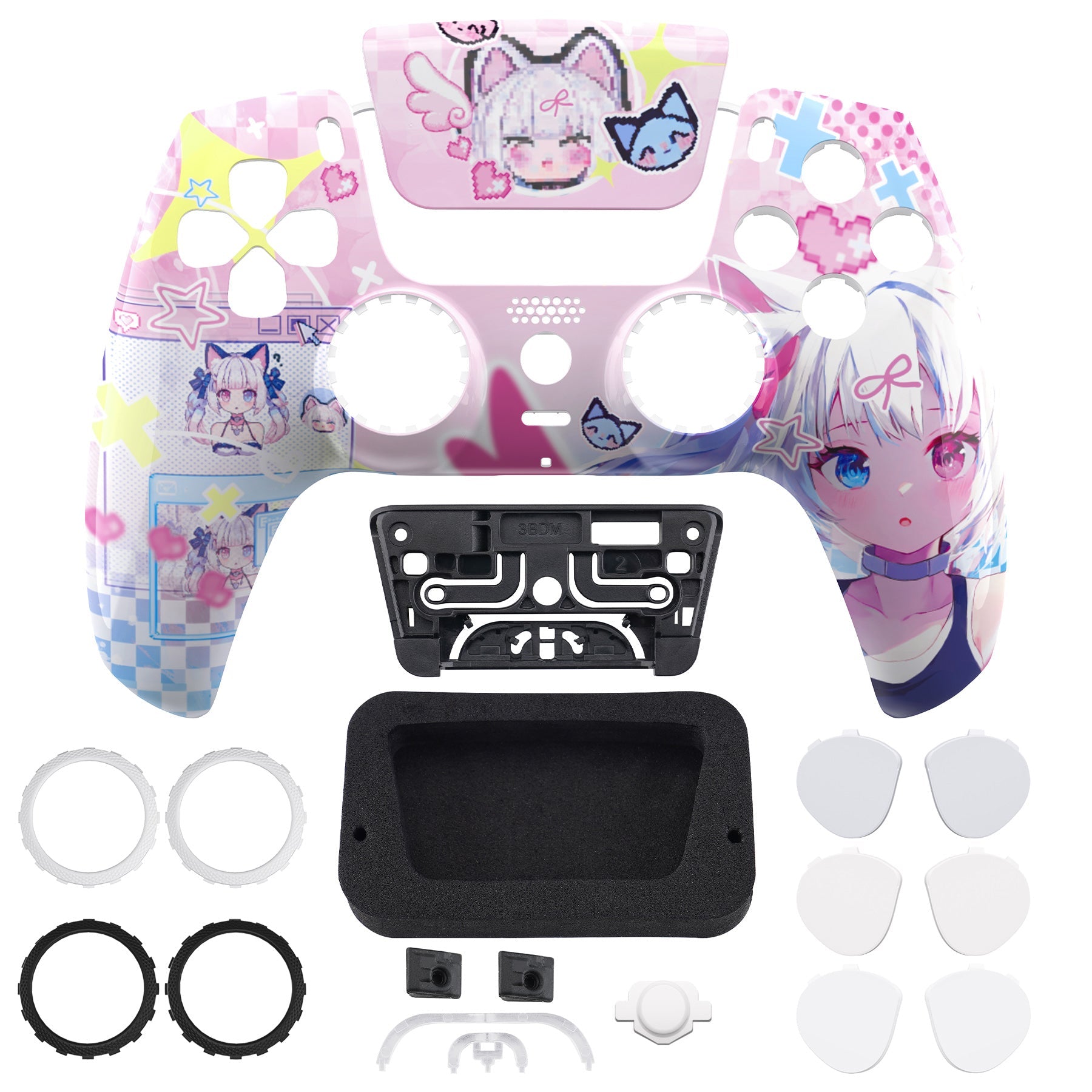 eXtremeRate LUNA Redesigned Replacement Front Shell with Touchpad Compatible with PS5 Controller BDM-010/020/030/040/050 - MeWoow eXtremeRate