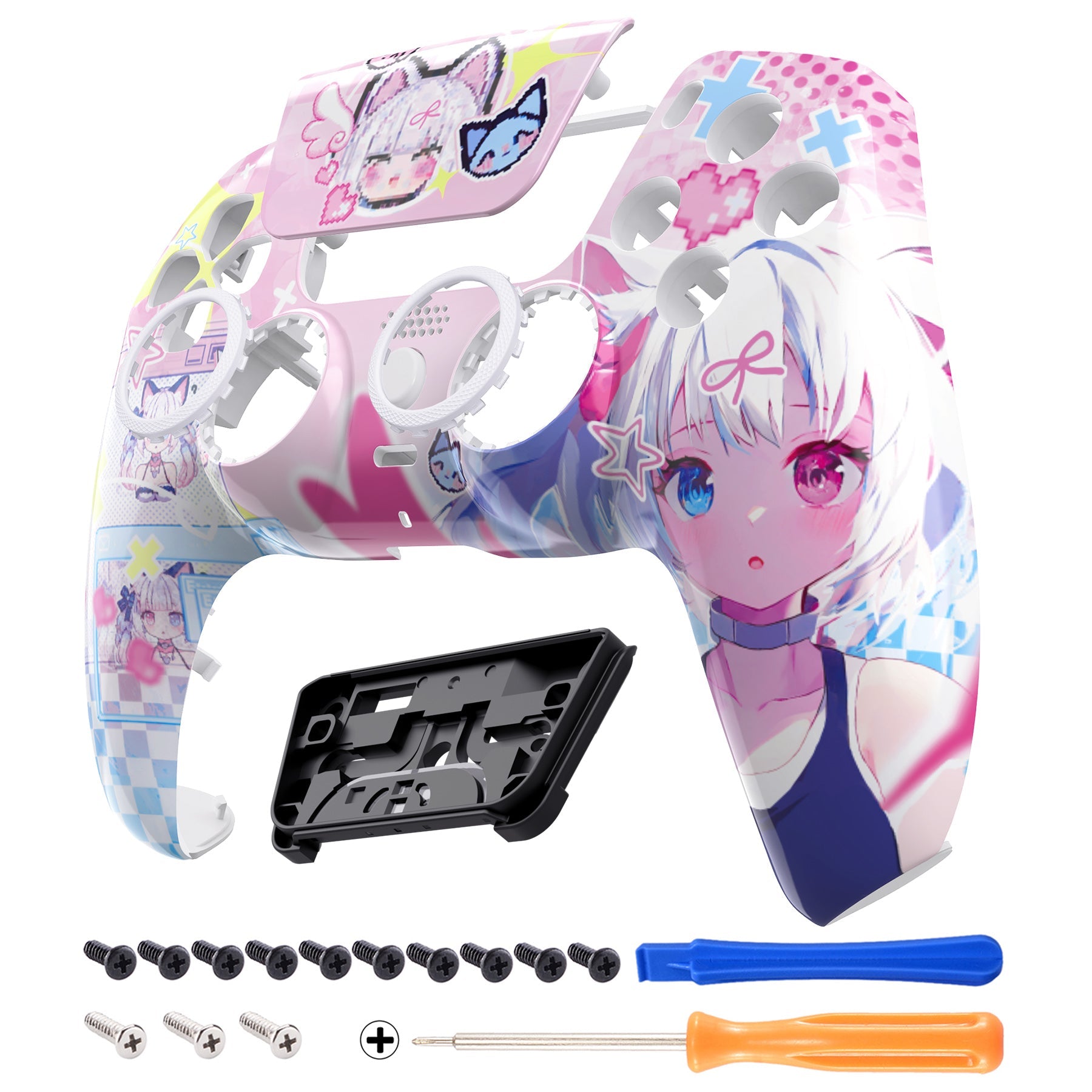 eXtremeRate LUNA Redesigned Replacement Front Shell with Touchpad Compatible with PS5 Controller BDM-010/020/030/040/050 - MeWoow eXtremeRate