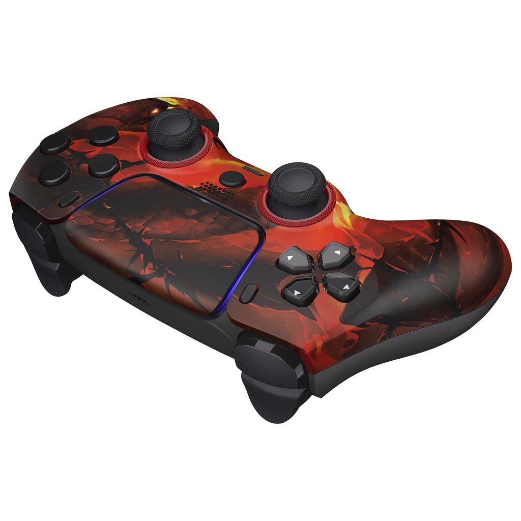 eXtremeRate LUNA Redesigned Replacement Front Shell with Touchpad Compatible with PS5 Controller BDM-010/020/030/040/050/060 - Purgatory Fire Serpent eXtremeRate