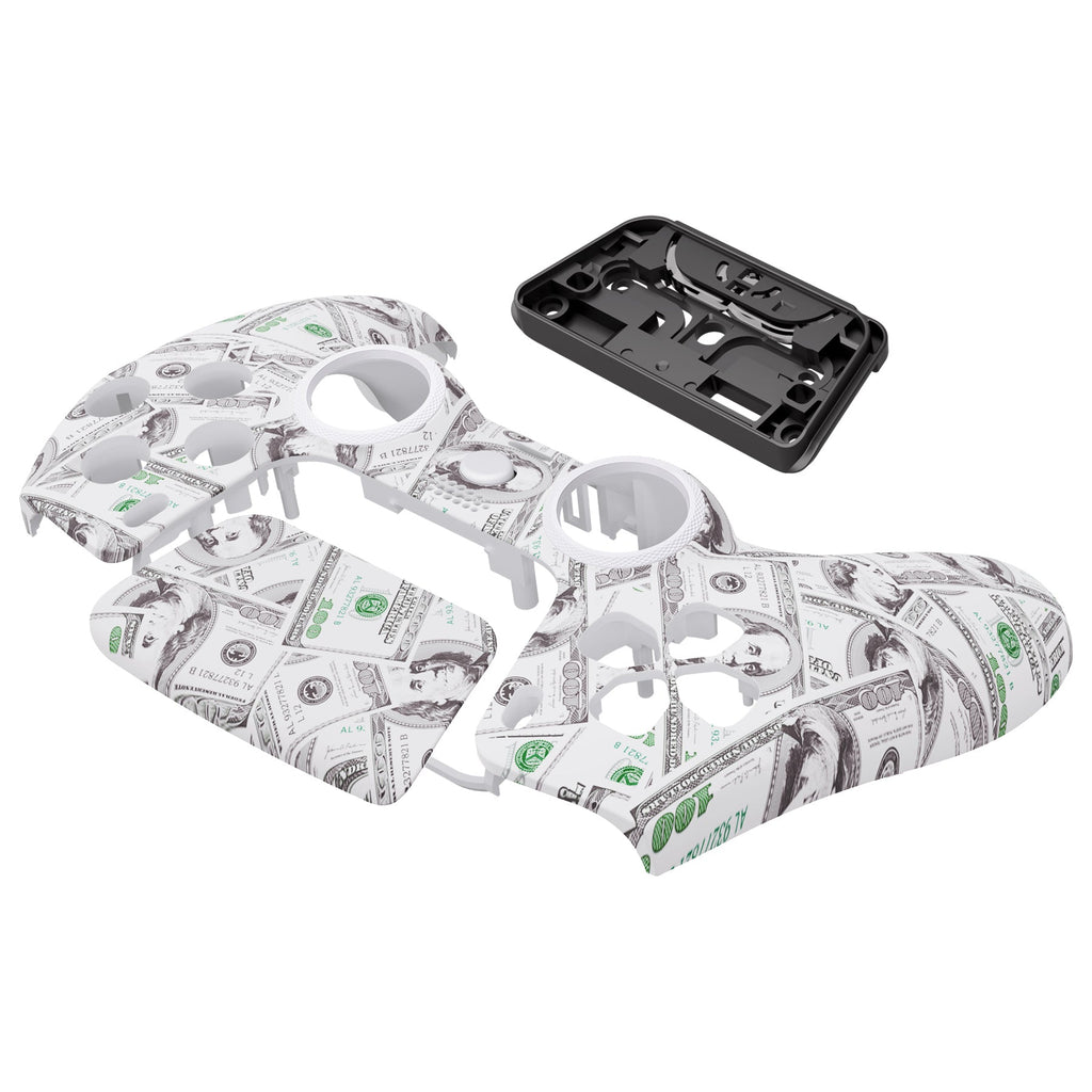 eXtremeRate LUNA Redesigned Replacement Front Shell with Touchpad Compatible with PS5 Controller BDM-010/020/030/040/050 - The $100 Cash Money eXtremeRate