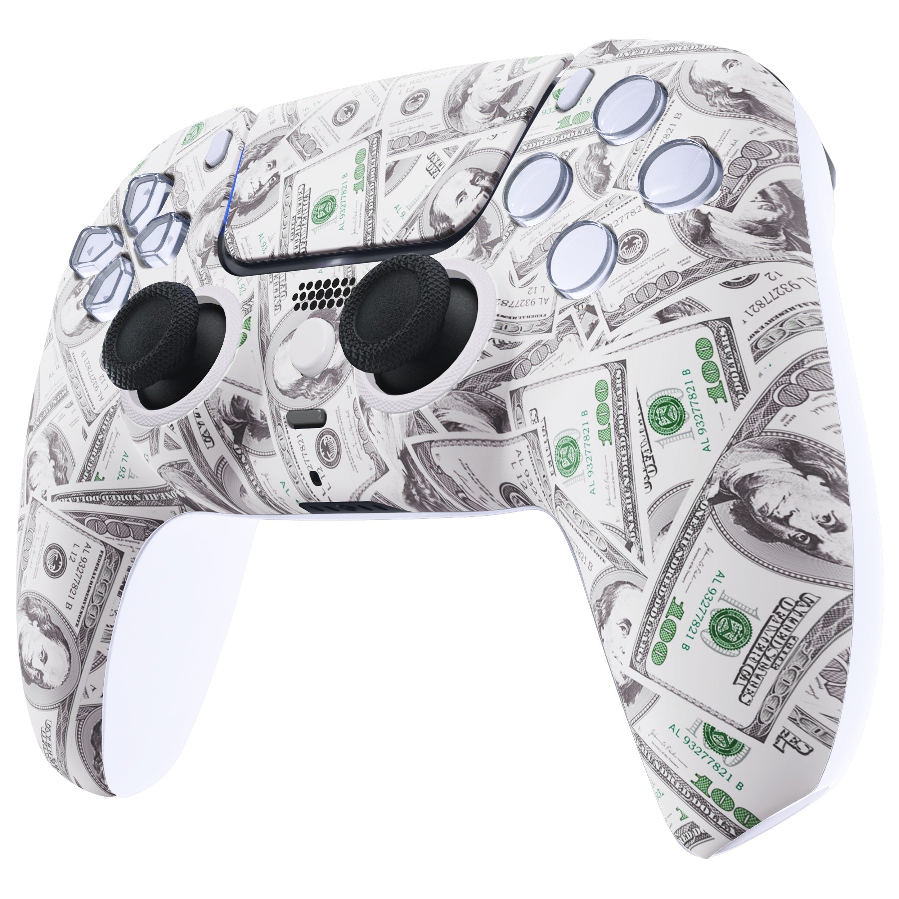 eXtremeRate LUNA Redesigned Replacement Front Shell with Touchpad Compatible with PS5 Controller BDM-010/020/030/040/050 - The $100 Cash Money eXtremeRate