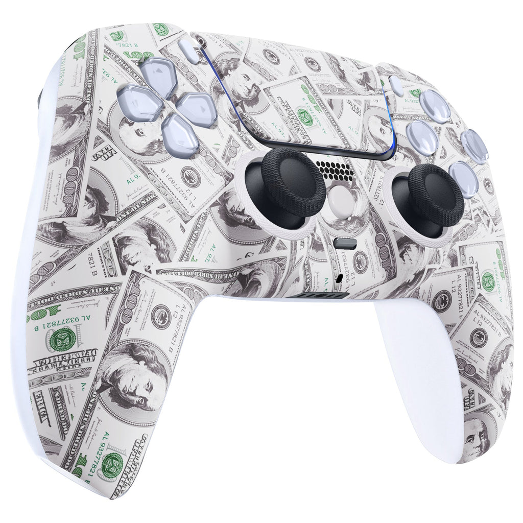 eXtremeRate LUNA Redesigned Replacement Front Shell with Touchpad Compatible with PS5 Controller BDM-010/020/030/040/050 - The $100 Cash Money eXtremeRate