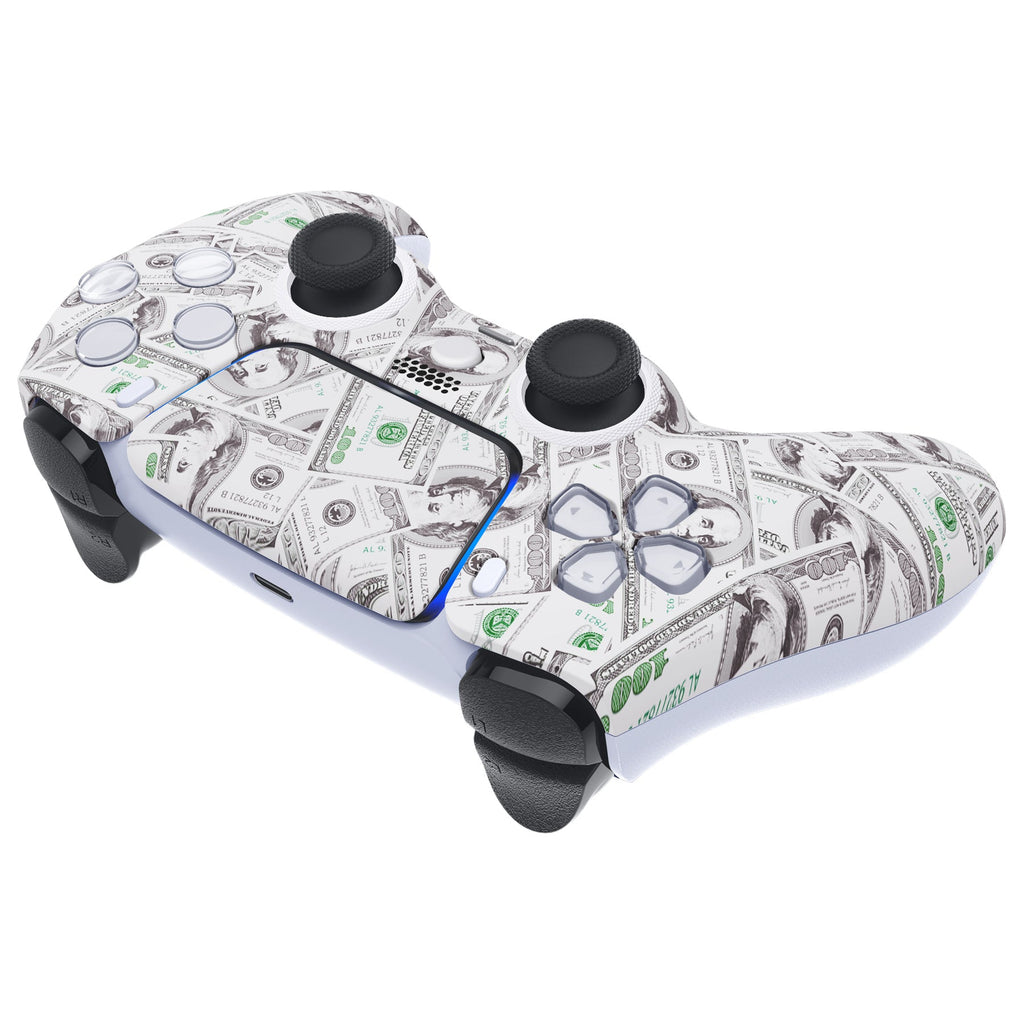 eXtremeRate LUNA Redesigned Replacement Front Shell with Touchpad Compatible with PS5 Controller BDM-010/020/030/040/050 - The $100 Cash Money eXtremeRate