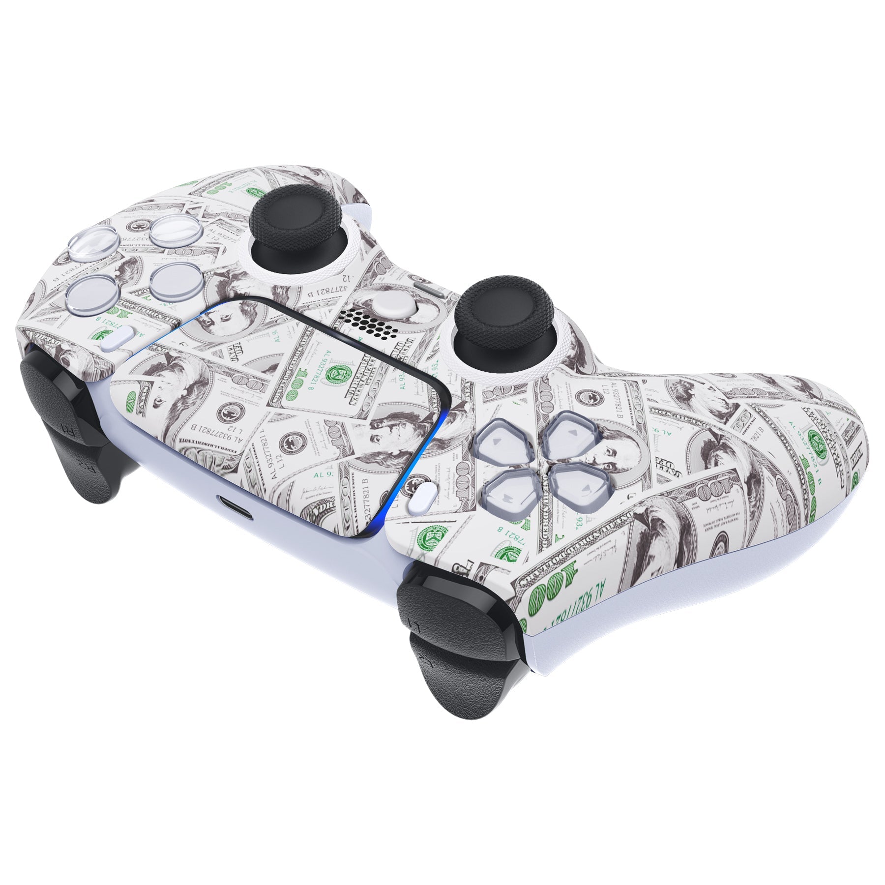 eXtremeRate LUNA Redesigned Replacement Front Shell with Touchpad Compatible with PS5 Controller BDM-010/020/030/040/050 - The $100 Cash Money eXtremeRate