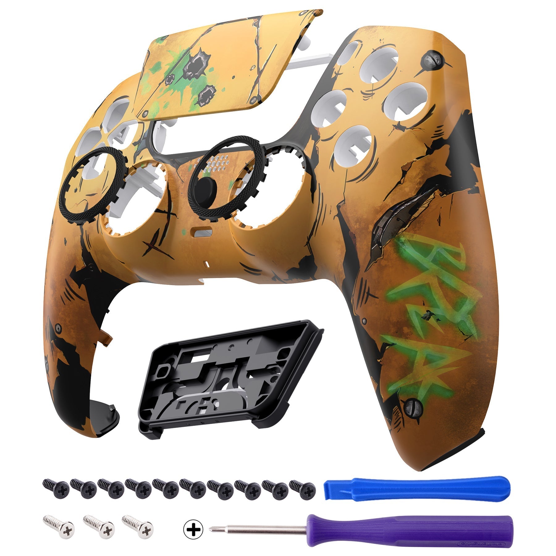 eXtremeRate LUNA Redesigned Replacement Front Shell with Touchpad Compatible with PS5 Controller BDM-010/020/030/040/050 - Waste Land eXtremeRate