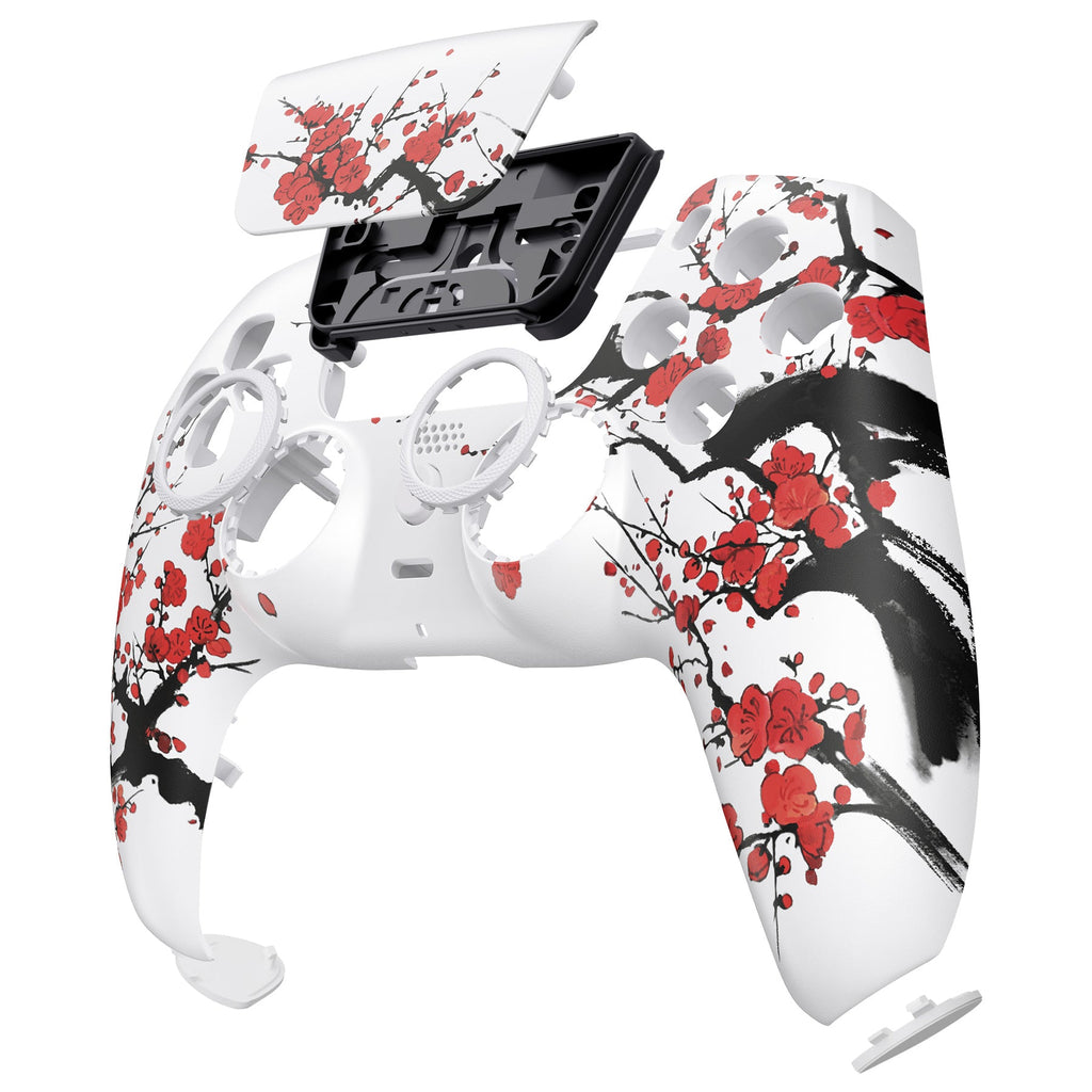 eXtremeRate LUNA Redesigned Replacement Front Shell with Touchpad Compatible with PS5 Controller BDM-010/020/030/040/050 - Winter Blossom eXtremeRate